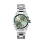 Tag Heuer Carrera Date Automatic 18K Green Dial Silver Steel Strap Watch for Women - WBN2312.BA0001