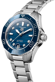 Tag Heuer Aquaracer Professional 300 Automatic Diamonds Blue Dial Silver Steel Strap Watch for Women - WBP231B.BA0618