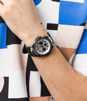 Guess Legacy White Dial Black Rubber Strap Watch For Men - W1049G3
