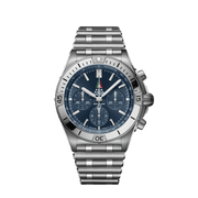 Breitling Chronomat B01 42 Frecce Tricolori Blue Dial Silver Steel Strap Watch for Men - AB01344A1C1A1