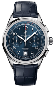 Breitling Premier B01 Chronograph 42 Blue Dial Blue Leather Strap Watch for Men - AB0145171C1P2
