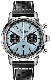Breitling Top Time B01 Triumph Blue Dial Black Leather Strap Watch for Men - AB01764A1C1X1