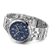 Breitling Super Avi B04 Chronograph GMT 46 Tribute to Vought F4U Corsair Blue Dial Silver Steel Strap Watch for Men - AB04451A1C1A1