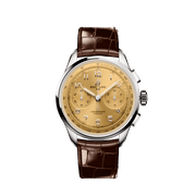 Breitling Premier B09 Chronograph 40 Beige Dial Brown Leather Strap Watch for Men - AB0930F51H1P1