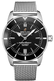 Breitling Superocean Heritage B20 Automatic 42 Black Dial Silver Mesh Bracelet Watch for Men - AB2010121B1A1