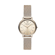 Emporio Armani Kappa Pink Dial Pink Mesh Bracelet Watch For Women - AR11129