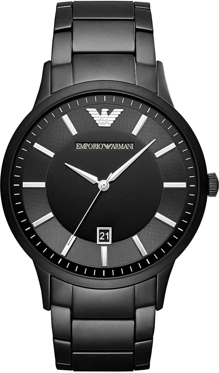 Emporio Armani Renato Black Dial Black Steel Strap Watch for Men - AR11184