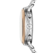 Emporio Armani Aviator Chronograph Beige Dial Silver Steel Strap Watch For Men - AR11239