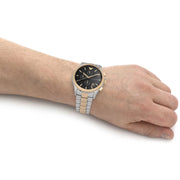 Emporio Armani Paolo Chronograph Grey Dial Two Tone Steel Strap Watch For Men - AR11527