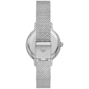 Emporio Armani Cleo Silver Dial Silver Mesh Strap Watch for Women - AR11584