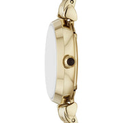 Emporio Armani Gianni T-Bar Brown Dial Gold Steel Strap Watch for Women - AR11703