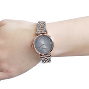 Emporio Armani Gianni T Bar Grey Dial Two Tone Steel Strap Watch For Women - AR1725