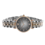 Emporio Armani Gianni T Bar Grey Dial Two Tone Steel Strap Watch For Women - AR1725