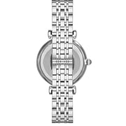 Emporio Armani Gianni T Bar Pink Mother of Pearl Dial Silver Steel Strap Watch For Women - AR1779