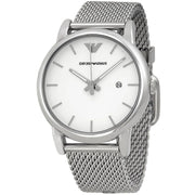 Emporio Armani Luigi White Dial Silver Mesh Strap Watch for Men - AR1812