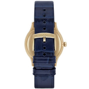 Emporio Armani Alpha Medium Blue Dial Blue Leather Strap Watch for Men - AR1848