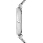 Emporio Armani Gianni T Bar Mother of Pearl Dial Silver Steel Strap Watch For Women - AR1955