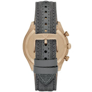 Emporio Armani Zeta Chronograph Brown Dial Gray Fabric Strap Watch for Men - AR1976