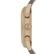 Emporio Armani Zeta Chronograph Brown Dial Gray Fabric Strap Watch for Men - AR1976
