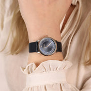 Emporio Armani Alpha XSmall Blue Dial Blue Leather Strap Watch for Women - AR2066