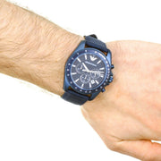 Emporio Armani Sportivo Chronograph Blue Dial Blue Nylon Strap Watch for Men - AR6132