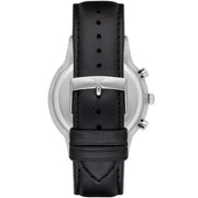Emporio Armani Renato Chronograph Black Dial Black Leather Strap Watch for Men - AR8034