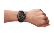 Armani Exchange Chronograph Black Dial Black Steel Strap Watch For Men - AX2429