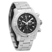Breitling Avenger Chronograph 43 Black Dial Silver Steel Strap Watch for Men - A13385101B1A1