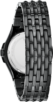Bulova Crystal Collection Phantom Black Dial Black Steel Strap Watch for Men - 98A240