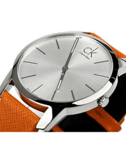 Calvin Klein City Quartz White Dial Light Brown Leather Strap Watch For Men - K2G21138