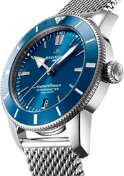 Breitling Superocean Heritage B20 Automatic 44 Blue Dial Silver Mesh Bracelet Watch for Men - AB2030161C1A1