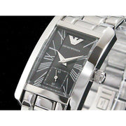 Emporio Armani Classic Black Dial Silver Stainless Steel Watch For Women - AR0157