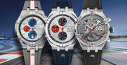 Maurice Lacroix Aikon Chronograph Special Edition Mahindra Racing Silver Dial Grey Rubber Strap Watch for Men - AI1018-TT031-130-2