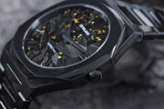 D1 Milano Ultra Thin Two Tone Black Steel Strap Watch for Men - D1-UTBJ31