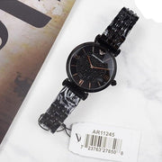 Emporio Armani Gianni T Bar Black Dial Black Steel Strap Watch For Women - AR11245