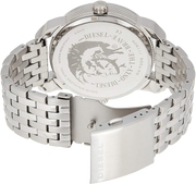 Diesel Mini Daddy Dual Time Silver Dial Stainless Steel Watch For Men - DZ7305