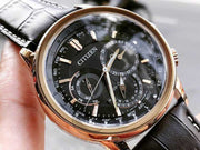 Citizen Eco Drive Calendrier Black Dial Brown Leather StrapWatch For Men - BU2023-12E