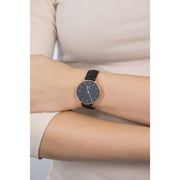 Daniel Wellington Classic Petite Reading Black Dial Black Leather Strap Watch For Women - DW00100167