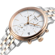 Tissot Carson Premium Chronograph White Dial Two Tone Steel Strap Watch For Men - T122.417.22.011.00