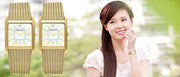 Emporio Armani Super Slim Quartz White DIal Gold Mesh Bracelet Watch For Women - AR2017
