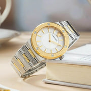 Versace Hellenyium Silver Dial Two Tone Steel Strap Watch for Women - VEVH00620
