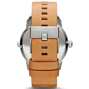 Diesel Mini Daddy Blue & Black Dial Brown Leather Strap Watch For Men - DZ7308