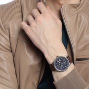 Lacoste Continental Blue Dial Brown Leather Strap Watch for Men - 2011040