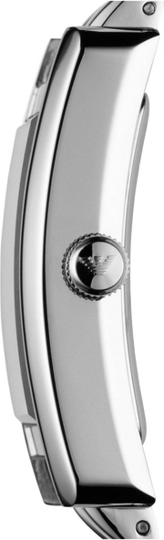 Emporio Armani Classic Black Dial Silver Stainless Steel Watch For Women - AR0157