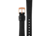 Emporio Armani Gianni T Bar Black Mother of Pearl Dial Black Leather Strap Watch For Women - AR11060