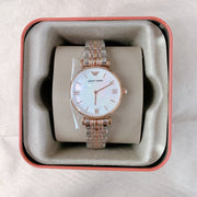 Emporio Armani T Bar Gianni Classic Mother Of Pearl Dial Two Tone Steel Strap Watch For Women - AR1683