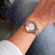 Emporio Armani Gianni T Bar Grey Dial Two Tone Steel Strap Watch For Women - AR1725
