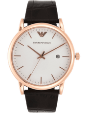 Emporio Armani Luigi White Dial Brown Leather Strap Watch For Men - AR2502