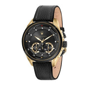 Maserati Traguardo Chronograph Black Dial Black Leather Strap Watch For Men - R8871612033