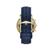 Fossil Neutra Chronograph Blue Dial Blue Leather Strap Watch for Men - FS5790